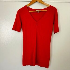 Banana Republic Silk Cashmere Blend red short sleeve sweater